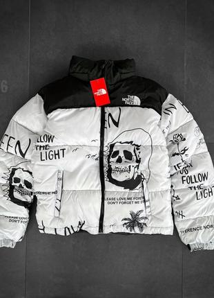 Мужской пуховик the north face на осень с принтом качественного материала, унисекс модель, стильный и удобный пуховик на каждый день