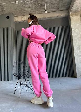 Жіночий спортивний костюм,женский спортивный костюм,прогулочный костюм,прогулянковий костюм,теплий костюм на флісі,костюм двійка барбі2 фото