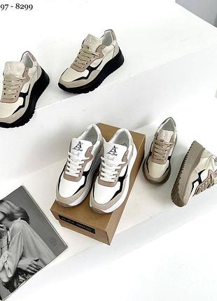 Кроссовки на повышенной подошве натуральная кожа замша 8297 8299
