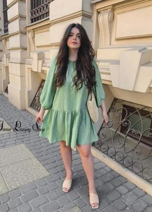 Зеленое кэжуал платье h&m платье цветочный принт h&m платье с вискозы6 фото