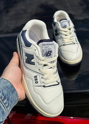 Кроссовки nb 550 grey navy blue1 фото