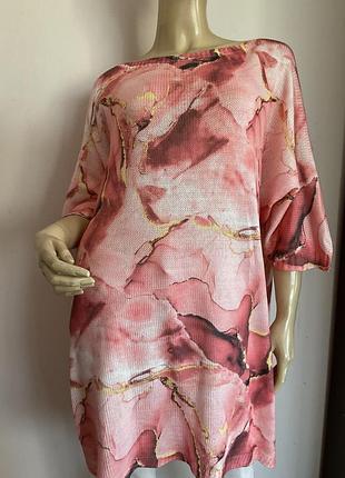 Италиский бутиковый трикотажный блузон-=оверсайз/l/стан нового