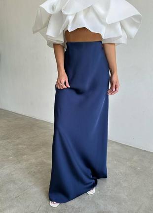 Женская атласная юбка макси в бельевом стиле, длинная юбка, как шелковая8 фото