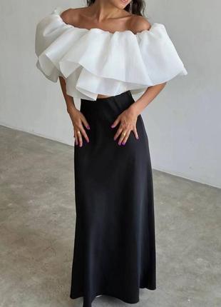 Женская атласная юбка макси в бельевом стиле, длинная юбка, как шелковая, комбинация, черная, синяя, шоколадная, коричневая, белая3 фото