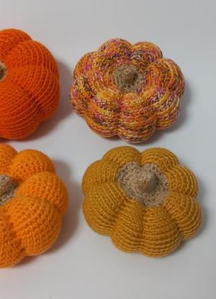 Вязаная тыква, вязаный декор, осенний декор