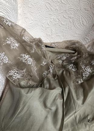 Шелковый набор комплект ночнушка и халат, ночная рубашка пеньюар, натуральный шёлк шелк,6 фото