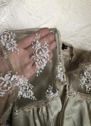 Шелковый набор комплект ночнушка и халат, ночная рубашка пеньюар, натуральный шёлк шелк,9 фото