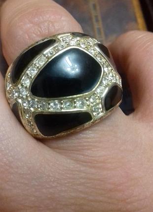 Кольцо бижутерия - эмаль, камушки.