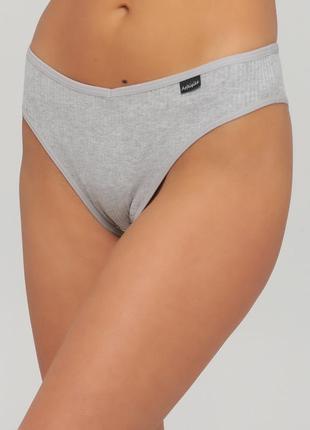 Женские хлопковые бразилианы серые м