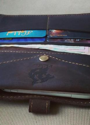 Портмоне, гаманець, клатч,  шкіряний гаманець ручної роботи, натуральна шкіра3 фото