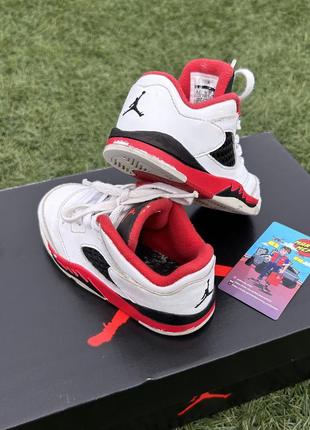 Дитячі кросівки air jordan 5 retro low td 'fire red'4 фото