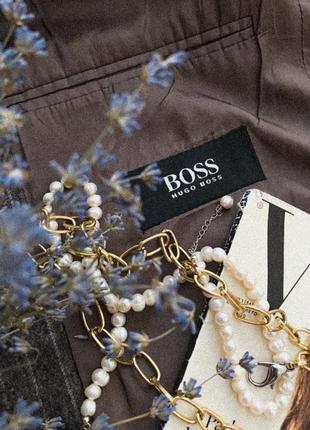 Hugo boss пиджак кашемир, шерсть с мужского плеча в полоску оверсайз2 фото