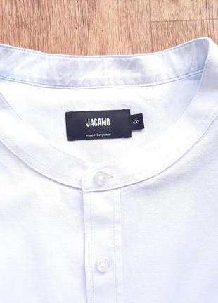 Теніска блакитна стрейч jacamo 4xl xxxxl ворот-стоечка без коміра стрейчева бавовна..4 фото