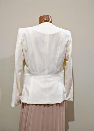 Жакет молочный белый кремовый пиджак женский2 фото