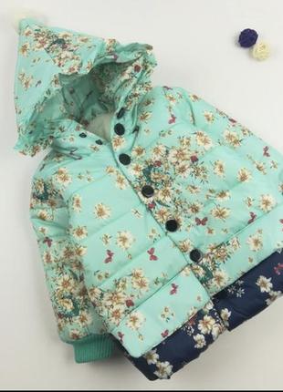 Куртка тепла демі квіти модна 2