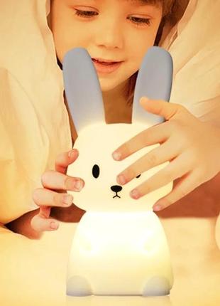 Светильник детский силиконовый зайка bunny. ночной светильник.3 фото