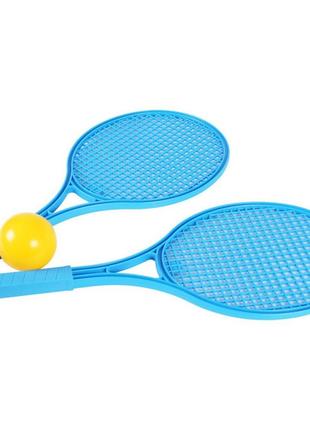 Игровой набор для игры в теннис технок 0380txk(blue) (2 ракетки+мячик) технок, 0.295, спортивные игры, от 5-ти