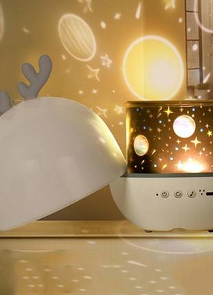 Акумуляторний нічник-проектор bembi зі змінними картинками, музикою, пультом