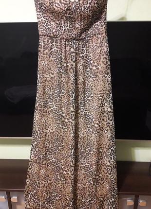 Потрясающее платье- бандо с леопардовым принтом, макси4 фото