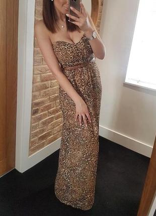 Приголомшливе плаття- бандо з леопардовим принтом, максі1 фото