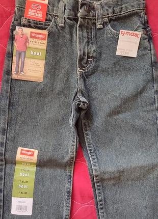 Детские классические прямые джинсы wrangler, сша, мальчику, на 6-7 лет, 116 122