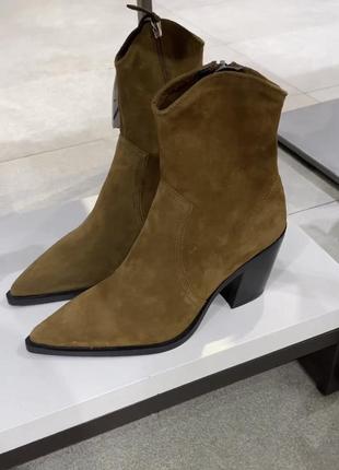 Базовые ковбойки кодаки зара zara new новинка кожа кожа кожа1 фото