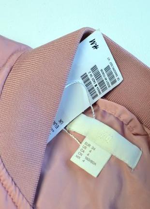 Теплый бомбер оверсайз куртка розовая h&m8 фото