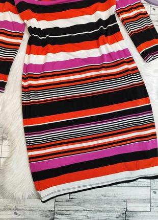 Женское платье bodyflirt разноцветное в полоску трикотаж рукав три четверти размер 46 м3 фото