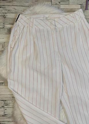 Женский костюм nelva белый в полоску пиджак с поясом и брюки размер 44 s7 фото