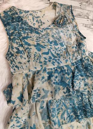Женское летнее платье с оборками голубое с бабочками размер 44 s2 фото