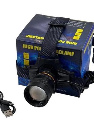 Яркий налобный фонарь bailong bl-8076-2-gt100, фонарь аккумуляторный для рыбалки, фонарь на голову