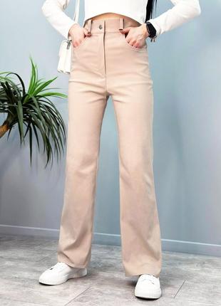 Актуальні широкі жіночі штани палаццо штани-палаццо широкі брюки палаццо брюки-палаццо коттонові штани широкого крою прямі штани демісезонні3 фото