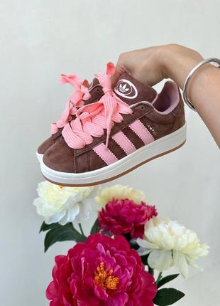 Жіночі кросівки adidas campus brown pink6 фото