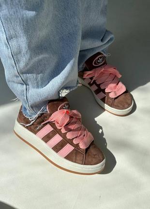 Женские кроссовки adidas campus brown pink