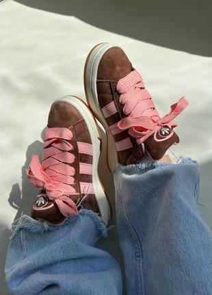Жіночі кросівки adidas campus brown pink5 фото