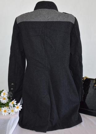 Брендовое демисезонное шерстяное пальто с карманами next2 фото