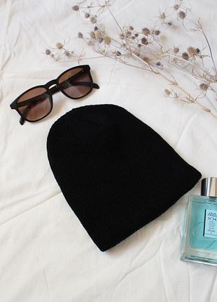 Шапка шапочка докер бини с заворотом мужская женская унисекс черная качественная новая