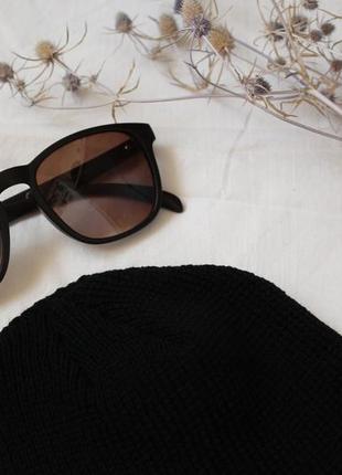 Шапка шапочка докер бини с заворотом мужская женская унисекс черная качественная новая