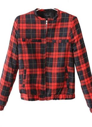 Бомбер, куртка в клітинку