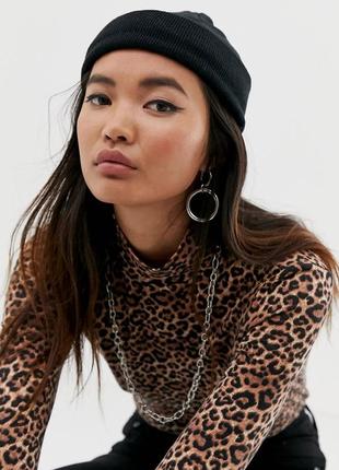 Шапка шапочка докер бини с заворотом мужская женская унисекс черная качественная новая