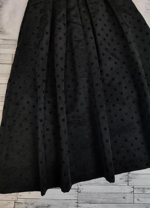 Женское коктейльное платье by very миди чёрное без бретелек пышная юбка в горох размер 44 s3 фото