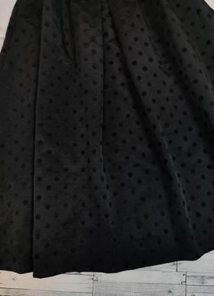 Женское коктейльное платье by very миди чёрное без бретелек пышная юбка в горох размер 44 s6 фото