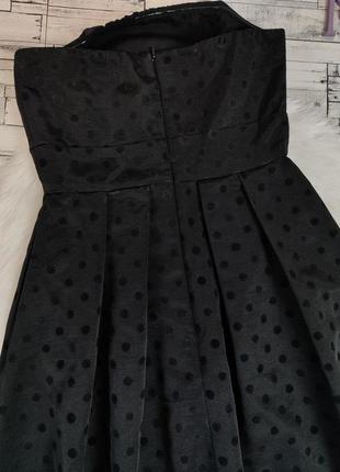 Женское коктейльное платье by very миди чёрное без бретелек пышная юбка в горох размер 44 s5 фото
