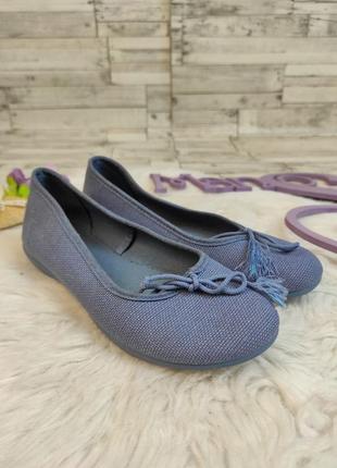 Детские туфли unit для девочки синие текстильные лодочки размер 316 фото