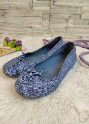 Детские туфли unit для девочки синие текстильные лодочки размер 313 фото