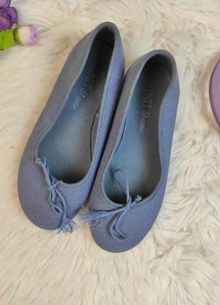 Детские туфли unit для девочки синие текстильные лодочки размер 312 фото