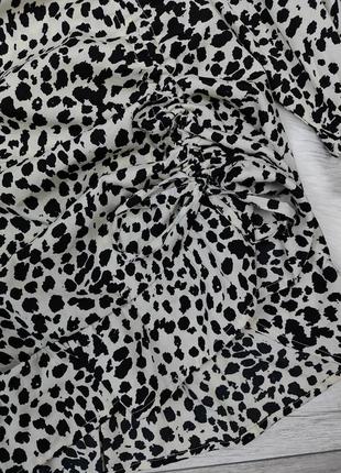 Женское платье на запах new look черно-белое леопардовый принт размер 46 м5 фото