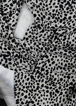 Женское платье на запах new look черно-белое леопардовый принт размер 46 м3 фото