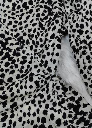 Женское платье на запах new look черно-белое леопардовый принт размер 46 м4 фото