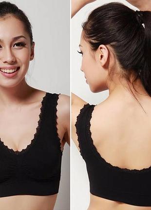 Жіночий бюстгальтер топ чорний розмір м 46